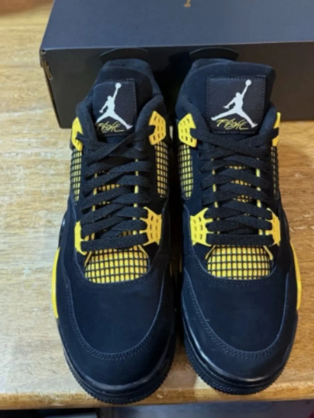 Men’s Nike Air Jordan 4 Retro Thunder Black Yellow Sneakers